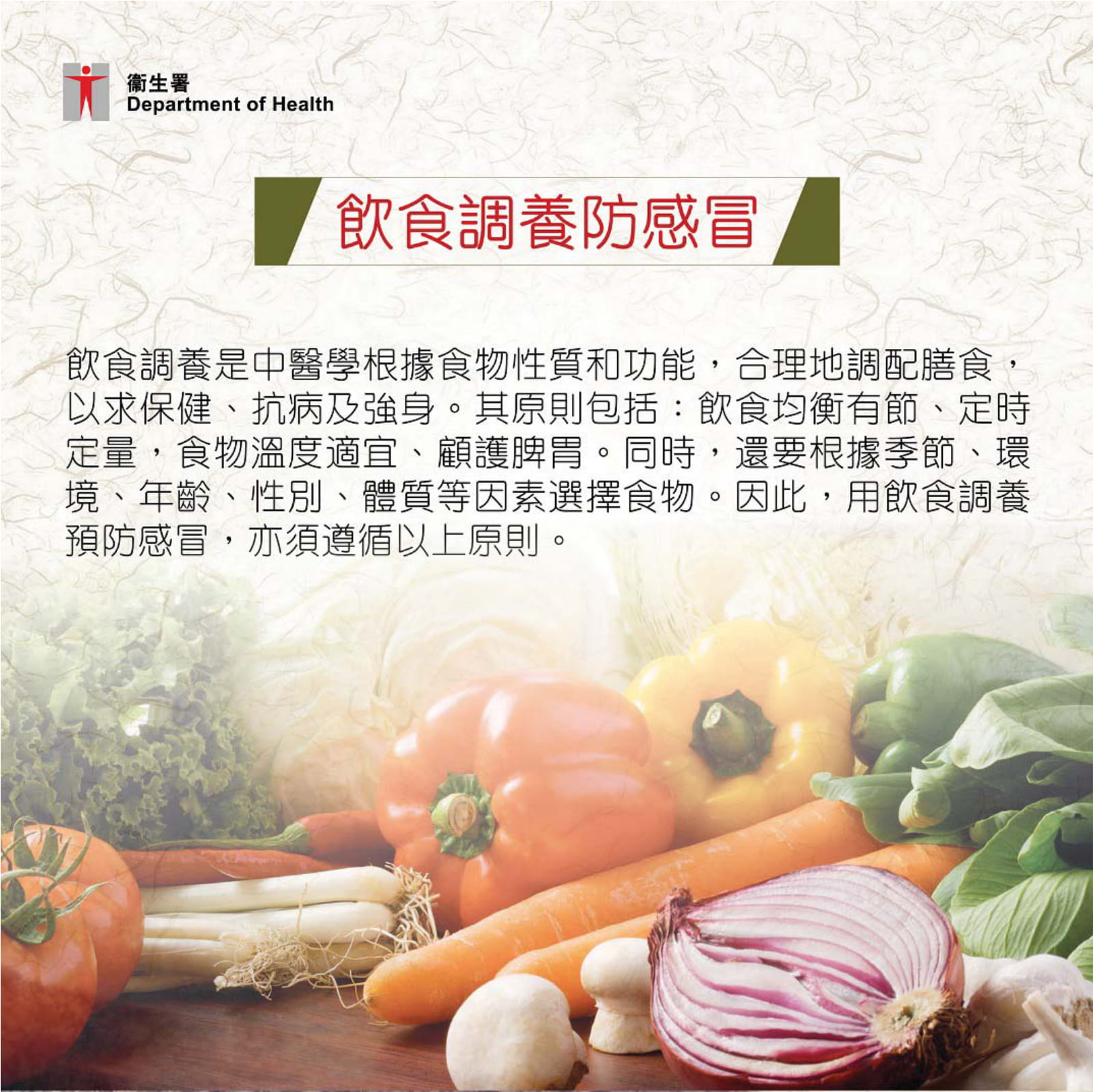 Prevention of Colds by Food (Exhibition Board)(Chinese)