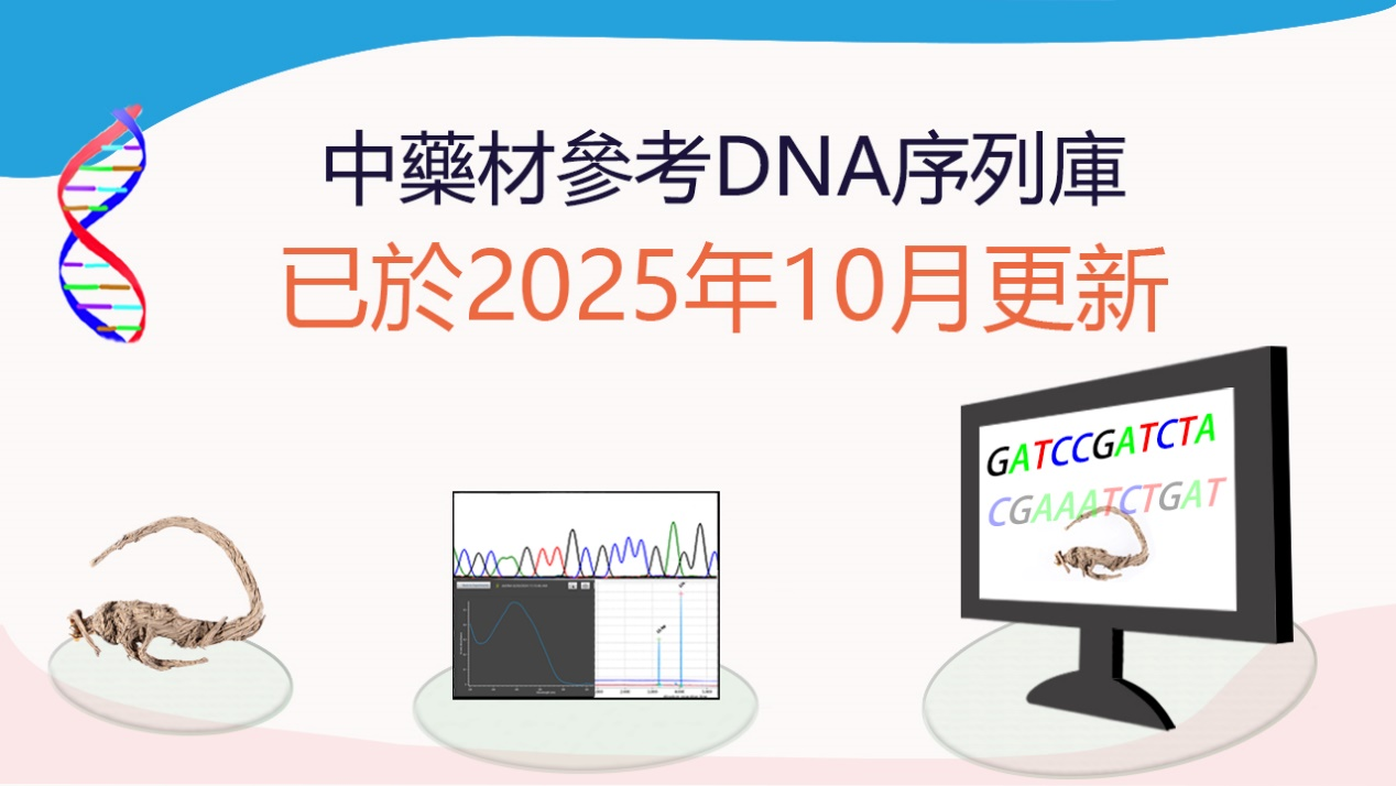 「中藥材參考DNA序列庫」已於2025年10月更新