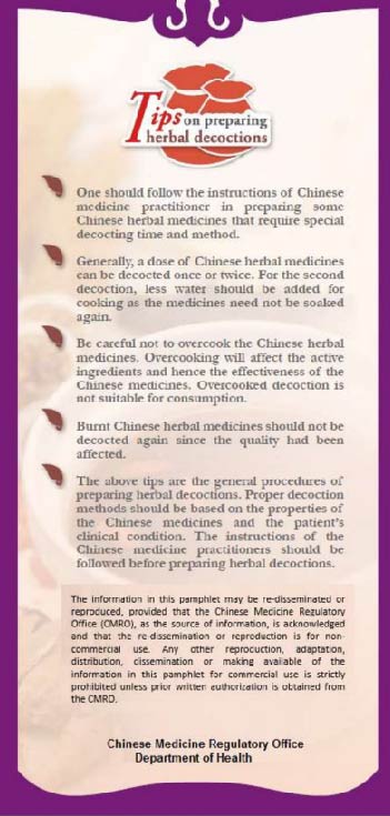 This picture demonstrates page 6 of the pamphlet entitled "Preparing Herbal Decoctions"