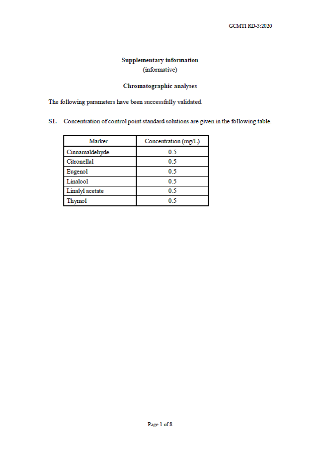 Supplementary information for GCMTI RD-3:2020