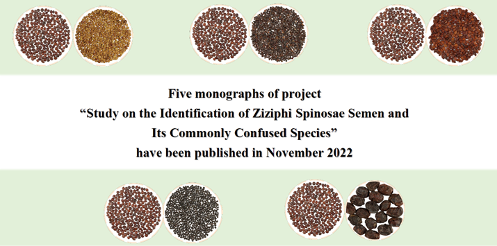 Five monographs of project “Study on the Identification of ZiziphiSpinosaeSemen and Its Commonly Confused Species” have been published in November 2022